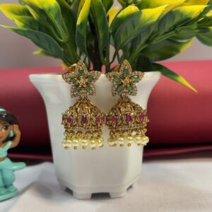 Premium AD Golden Jhumkas