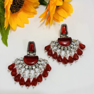 Evergreen Halfmoon Oxidised Earrings 💫