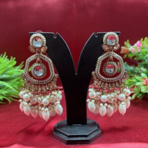 Traditional Golden Pearl Kundan Earrings