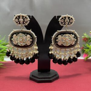 Traditional Meenakari Chandbali Earrings