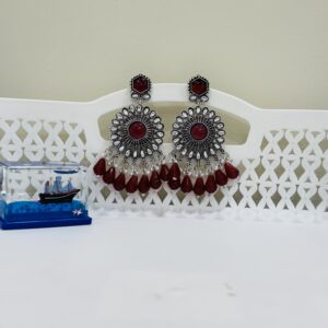 Traditional Oxidised Silver Replica Earrings